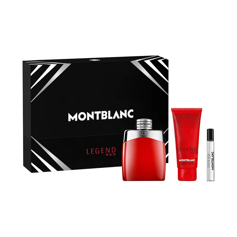 Montblanc Legend Red Men EDP Set 100ML + 7.5ML + Shower Gel 100ML (Black Box)