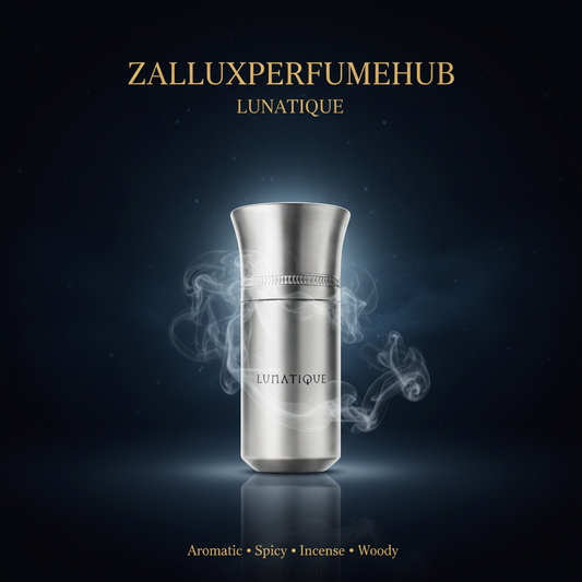 Liquides Imaginaires Lunatique with ZALLUXPERFUMEHUB branding and fragrance notes