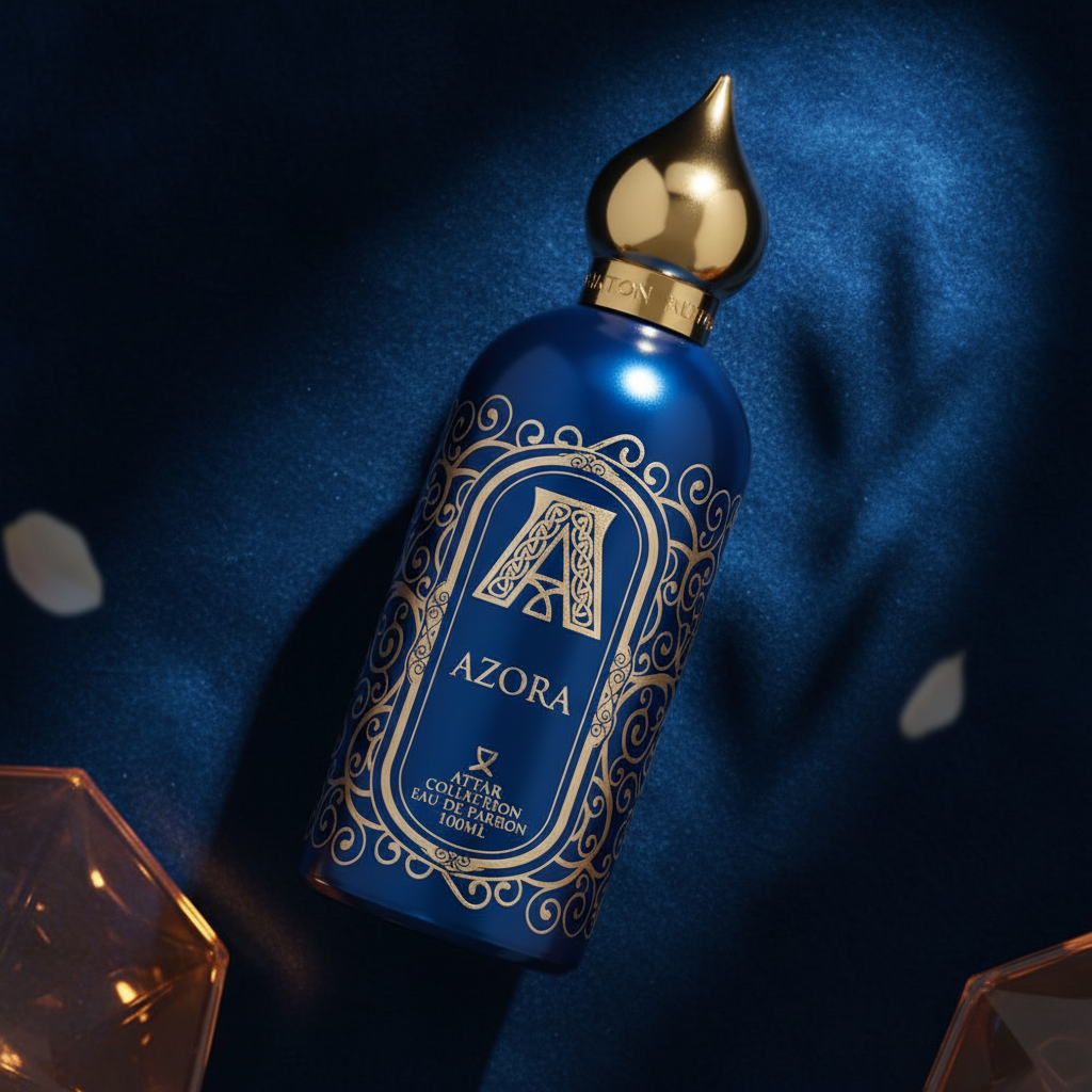 Azora perfume with a unique luxury background