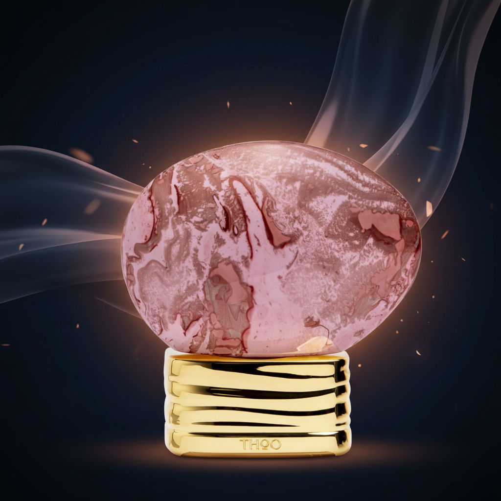 THoO Empathy 75ml perfume bottle in a deep navy and warm gold luxury campaign setting