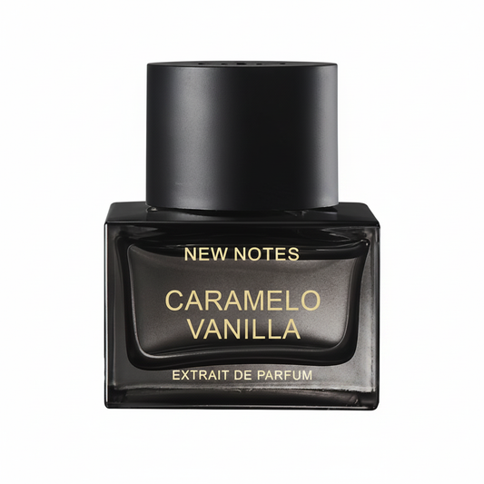 Caramelo Vanilla Extrait de Parfum 50ml bottle on a uniform pure white background